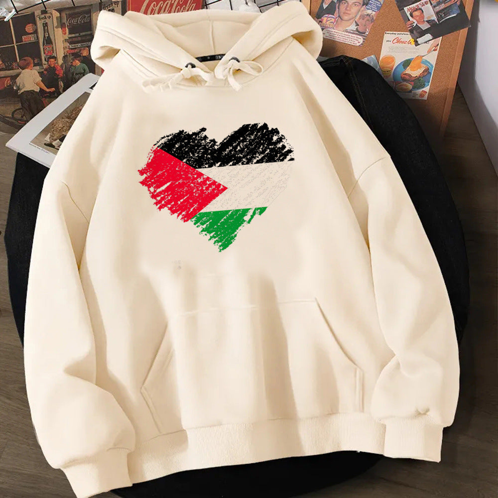 Hoodies - heart flag